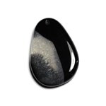 1pc - Pendentif en Pierre - Agate et Quartz Noir et Blanc Goutte 58x40mm n°12  -  4558550040084 