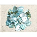 10pc - Perles Breloques Pendentifs Nacre Coeurs 18mm Bleu Turquoise -  4558550039927 