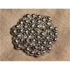 5pc - Magnetic Clasps Silver Plated Quality Balls 11x6mm - 4558550039859 