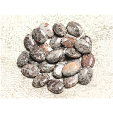 4pc - Perles de Pierre - Jaspe Océan Fossile Ovales 16x12mm -  4558550039781 