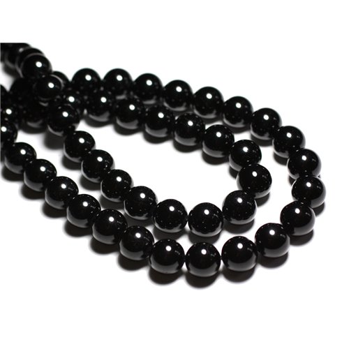 2pc - Perles de Pierre - Tourmaline Noire Boules 12mm -  4558550039699 