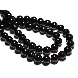 2pc - Stone Beads - Black Tourmaline Balls 12mm - 4558550039699 