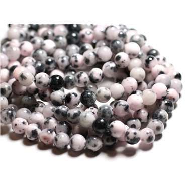 10pc - Perles de Pierre - Jade Boules 8mm Blanc, Noir, gris Rose - 4558550039675 