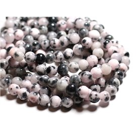 10pc - Perles Pierre Jade Boules 8mm Blanc Gris Noir Rose - 4558550039675