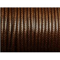 3 metres - Fil Corde Cordon Coton Ciré 3mm Marron Café Chocolat - 4558550010285