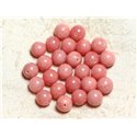 10pc - Perles de Pierre - Jade Boules 10mm Rose Pêche Corail -  4558550002419 