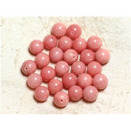 10Stk - Steinperlen - Jadekugeln 10mm Rose Pfirsich Koralle - 4558550002419 