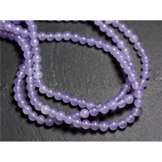 Fil 39cm 92pc env - Perles de Pierre - Jade Mauve Lavande Boules 4mm -  4558550039309 