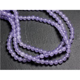 Fil 39cm 92pc environ - Perles Pierre Jade Boules 4mm Violet Mauve Lilas Parme Lavande