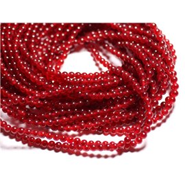 Thread 39cm 92pc approx - Stone Beads - Jade Balls 4mm Cherry Red - 4558550039392 