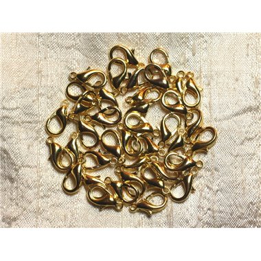 100pc - Fermoirs Mousquetons 16mm Métal Doré sans nickel   4558550006516 