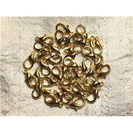 100pc - Cierres de langosta 16 mm Metal dorado sin níquel 4558550006516 