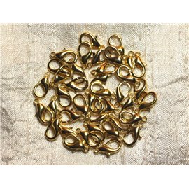 100 Stück - Verschlüsse Karabiner 16mm Gold Metall ohne Nickel 4558550006516 