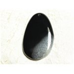 1pc - Pendentif en Pierre - Agate et Quartz Noir et Blanc Goutte 60x38mm n°9  -  4558550039170 