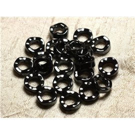 10pc - Perline di pietra - Cerchi ondulati di ematite da 12 mm 4558550010643 