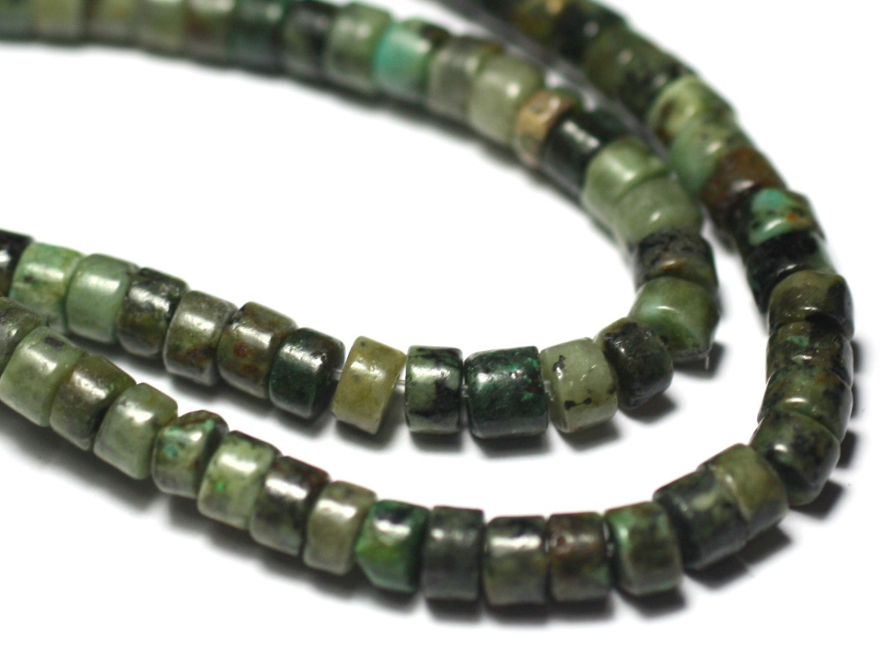 20pc - Perles de Pierre - Turquoise Afrique naturelle Rondelles Heishi 4mm - 4558550039064