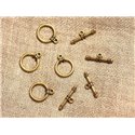 100pc - Fermoirs Toogle T Métal Doré Qualité Rond 13mm   4558550018960 