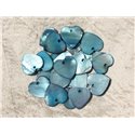 10pc - Perles Breloques Pendentifs Nacre Coeurs 18mm Bleu  4558550000033 