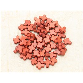 20pc - Perline sintetiche turchesi Croce 10x8mm Marrone mattone 4558550000170