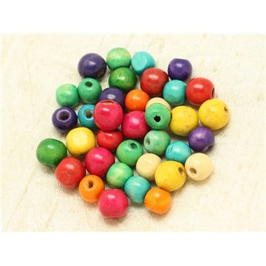 10pc - Perles Bois Boules 12mm Multicolore   4558550000194