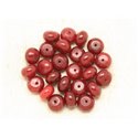 10pc - Perles de Pierre - Jade Rondelles 10x6mm Rouge Bordeaux   4558550000255