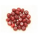 4pc - Perles Pierre - Jade Rondelles 10x6mm Rouge Cerise Bordeaux - 4558550000255