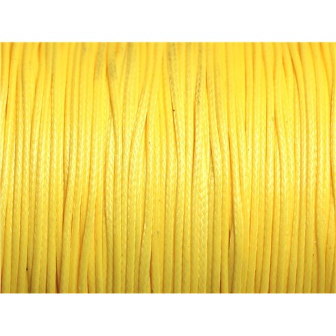 10 metres - Fil Corde Cordon Coton Ciré 0.8mm Jaune Citron - 4558550000347