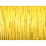 10 metres - Fil Corde Cordon Coton Ciré 0.8mm Jaune Citron - 4558550000347