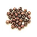 40pc - Perles Bois Rondelles 6x4mm Marron   4558550000378