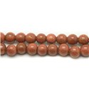 10pc - Perles Pierre de Soleil Synthèse Orange Marron Boules 10mm  4558550028280 