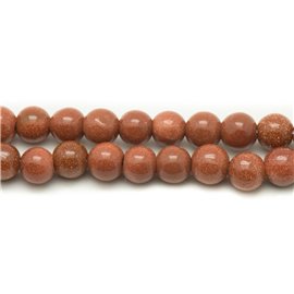 10pc - Cuentas de piedra solar sintética Bolas de color naranja y marrón de 10 mm 4558550028280 