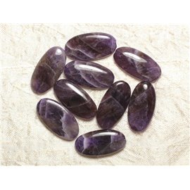 1Stk - Steinperle - Amethyst Chevron Oval 30x15mm Lila Lila Weiß - 4558550000453