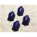 2pc - Perle Bouddha 29mm Turquoise Synthèse Bleu Nuit   4558550000644 