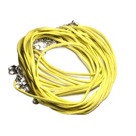 5pc - Necklaces Chokers 45cm Yellow Suede 2x1mm 4558550000651 