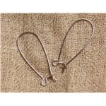 200pc - Crochets Boucles Oreilles Métal Argenté qualité 33mm   4558550000682 