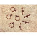 100pc - Fermoirs Toogle T Métal Cuivre Qualité Rond 13mm   4558550000767