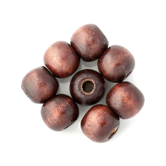 10pc - Perles Bois Boules 10-12mm Marron   4558550001221