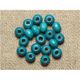 40Stk - Perlen Holzscheiben 6x4mm Blau Grün Türkis 4558550001252