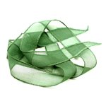 1pc - Collier Ruban Soie teint à la main 85 x 2.5cm Vert Sapin (ref SOIE163)   4558550001726 