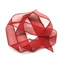 1pc - Collier Ruban Soie teint à la main 85 x 2.5cm Rouge Cerise (ref SOIE173)   4558550001849 