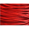 5m - Cordon Cuir Véritable Rouge 2mm   4558550001887 