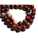 20pc - Perles Pierre - Jaspe Rouge Poppy Boules 4mm - 4558550001900