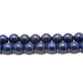 1pc - Perle Pierre Lapis Lazuli Boule 16mm bleu roi nuit doré - 4558550001979