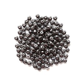 20pc - Stone Beads - Hematite Faceted Rondelles 4x2mm 4558550002006