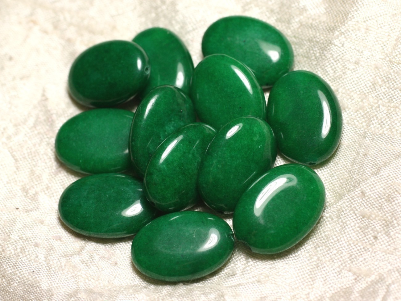 1pc - Perle de Pierre - Jade Verte Ovale 25x18mm   4558550002037
