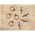 10pc - Fermoirs Toggle T Métal Cuivre Qualité Rond 13mm   4558550002150