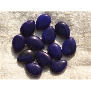 4pc - Perles de Pierre - Jade Gouttes 18x13mm Bleu Nuit -  4558550002174 