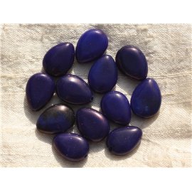 4pc - Cuentas de piedra - Gotas de jade 18x13mm Azul noche - 4558550002174 