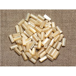 10Stk - Irisierende Perlmuttperlen aus natürlichem Perlmutt - Säulen Rohre 8x4mm 4558550002204