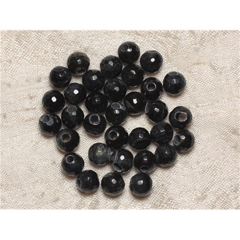 2pc - Perles de Pierre Perçage 2.5mm - Oeil de Faucon Facetté 10mm   4558550002266